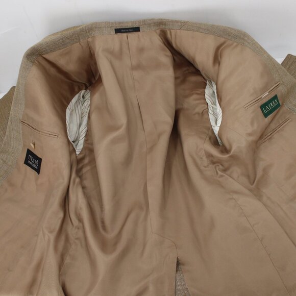 Lauren ralph Lauren sport coat men's 40R Silk wool windowpane herringbone plaid - Picture 11 of 13